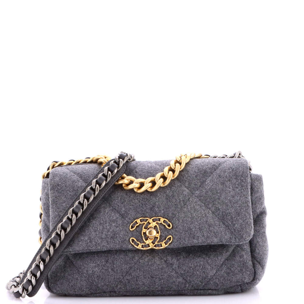 Chanel Medium 19 Flap Bag Quilted Wool